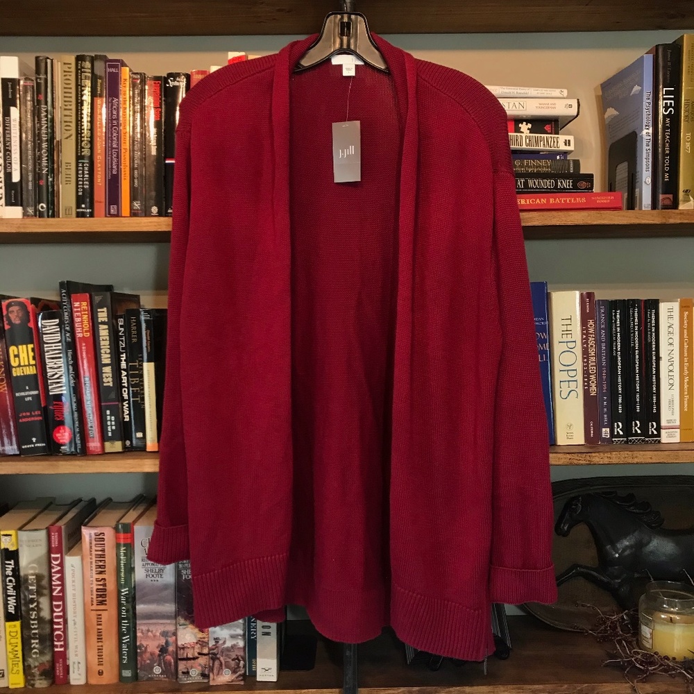 NWT J. Jill Cranberry Cardigan